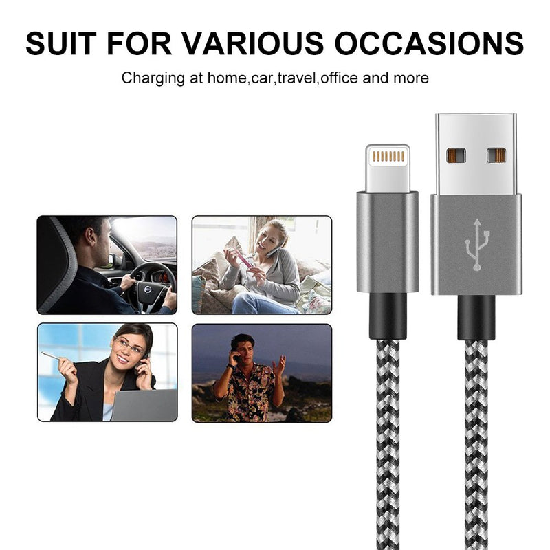 Short iPhone Charger Cable 4Pack,1FT Lightning to USB Braided Data Sync Fast Charger Cord Compatible with iPhone 12 Pro Max/12/11/11 Pro Max X XS Max 8 7 6S Plus Pad 2 3 4 Mini, Pad Pro Air(Black) - LeoForward Australia