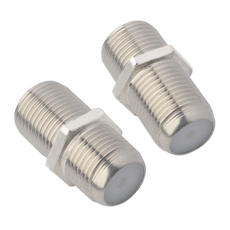 BOOBRIE F-Type RF Coaxial Connectors RG6 Adapter F Female to F Female Antenna Connector Female to Female Coaxial Connector F Type Jack (Hole) Cable Connector for TV Antenna, Nickel Plated Pack of 2 2 Pieces - LeoForward Australia
