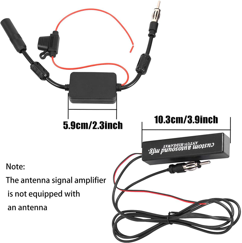  [AUSTRALIA] - KSaAuto 12V Universal Car Antenna Booster Stereo FM AM Radio Signal Amplifier Amp for Car Vehicle Truck SUV Boat Marine RV Accessories FM Amplifier Audio Radio Stereo Media Head Unit Receiver