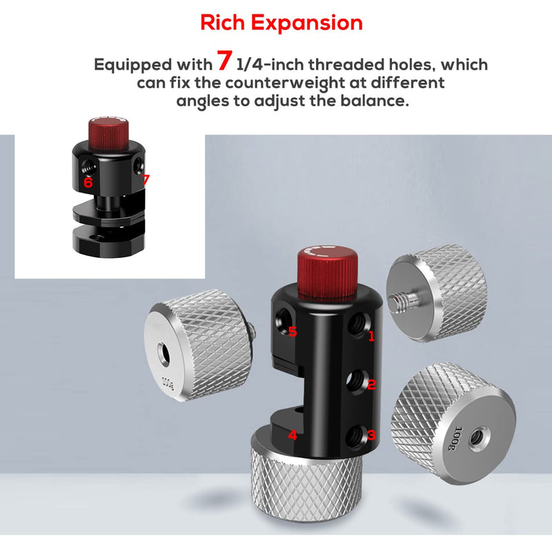  [AUSTRALIA] - EaxanPic Universal Gimbal Counterweight Kit,Mounting Clamp and 50g & 100g Counterweights,Gimbal Balance Weight Mount for DJI Ronin S/RS2/SC/RSC 2/RS 3 and Zhiyun Weebill Crane Gimbal Stabilizers