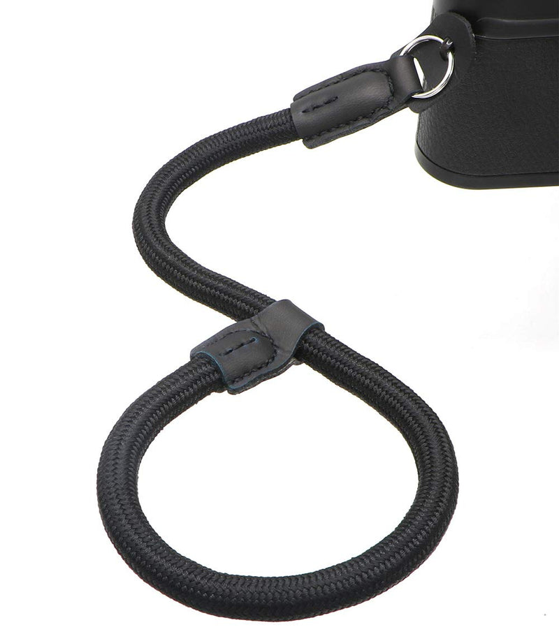 [AUSTRALIA] - HITHUT Quick Release Camera Hand Strap Wrist Strap for SLR DSLR Digital Mirrorless Cameras Adjustable Climbing Rope Black