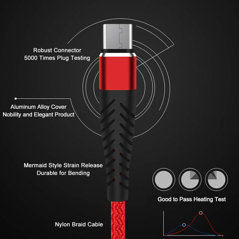 IHAO Micro USB Cell Phone Fast Charging Cable Micro USB to USB A Quick Cord Durable Braided Nylon Rapid Charger Compatible with all Micro USB Electric Products-Red Braided 39 inches 1 Red Braided Micro USB - LeoForward Australia