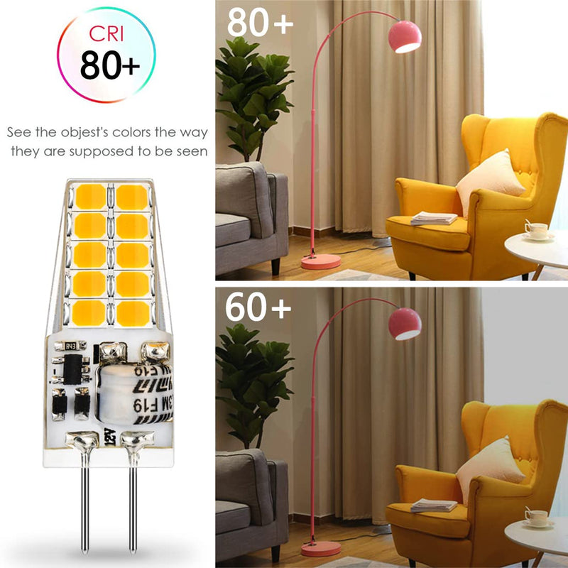  [AUSTRALIA] - Auting LED G4 lamps, 3W G4 LED bulbs 3000K warm white 300lm, replacement for 30W halogen lamps, no flickering, not dimmable, 360° light angle, 12V AC/DC, pack of 10 A-G4-Warm-10PCS