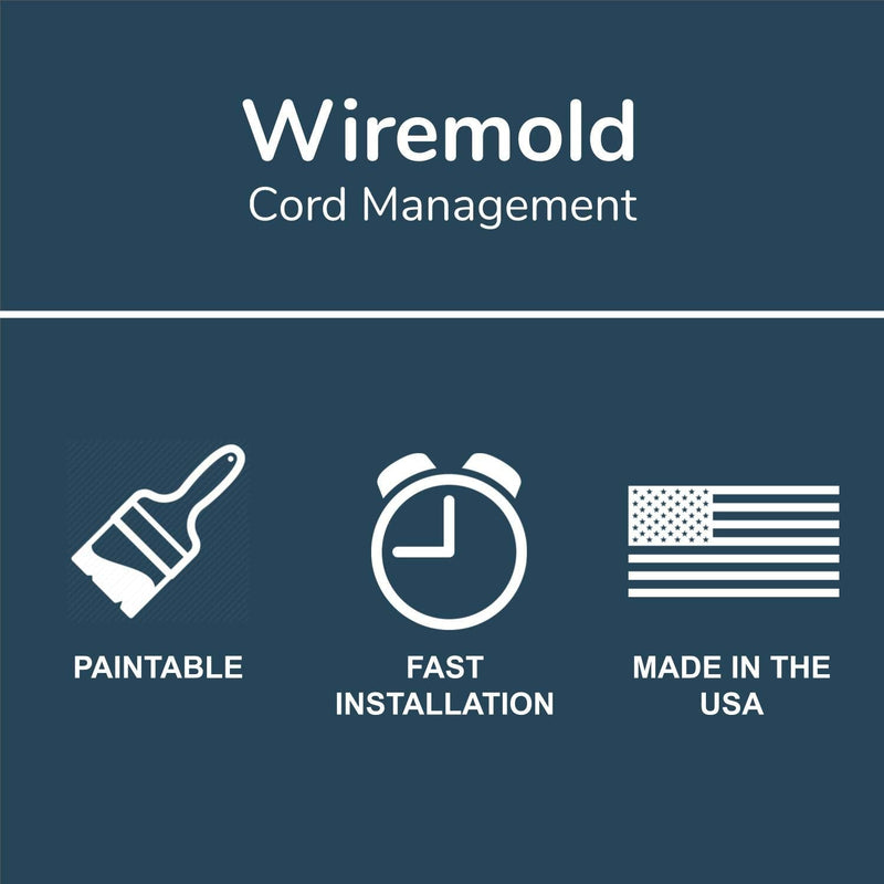  [AUSTRALIA] - Legrand - Wiremold Cable Management Kit, Cord Organizer and Hider, Concealer, C210S Cord Cover Kit, White Cordmate II, 16 inch channels