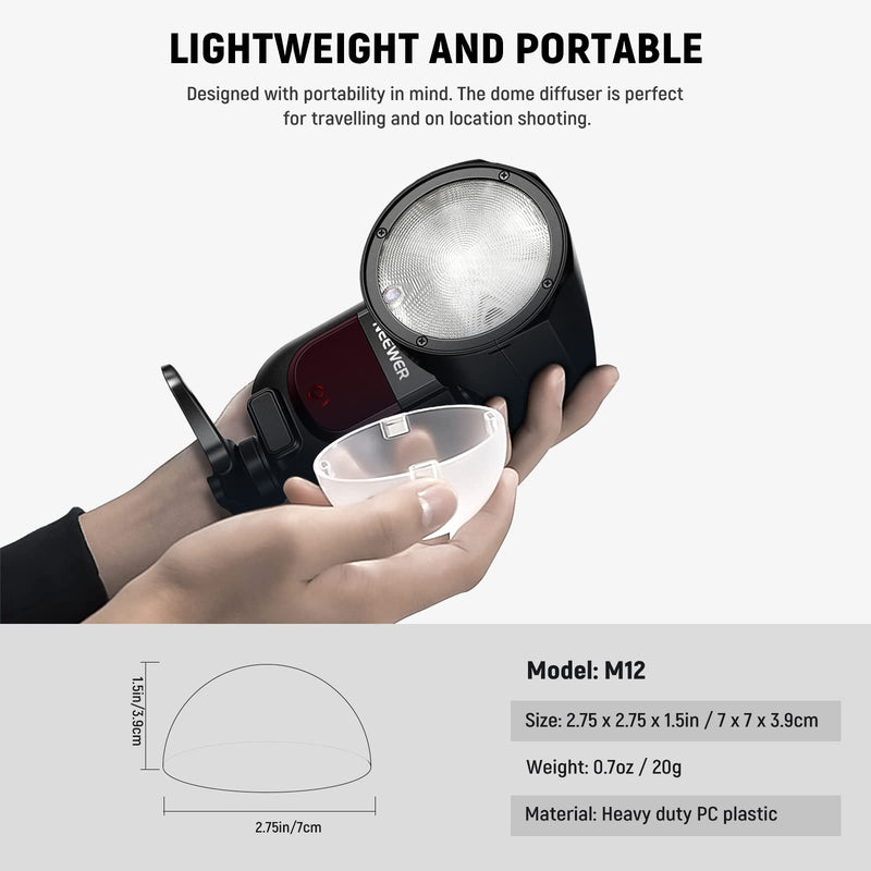  [AUSTRALIA] - NEEWER Magnetic Dome Diffuser for Z1 Round Head Speedlite Flash, Magnetically Attached Flash Dome Light Modifier for Z1-S, Z1-N, Z1-C Speedlite, M12