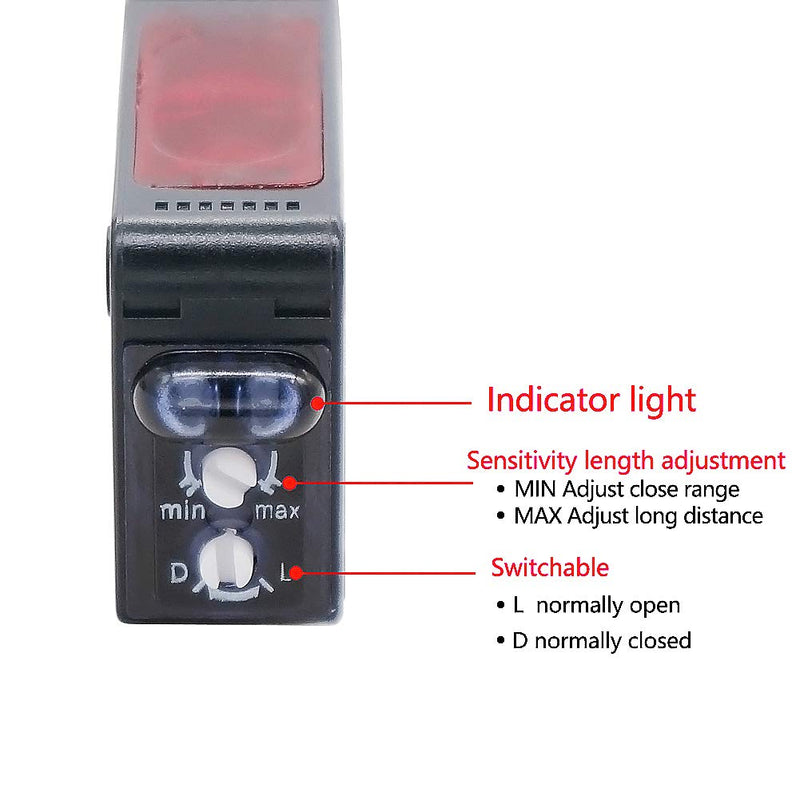  [AUSTRALIA] - Twidec/6 Digits 0-999999 Customer Traffic Counter 100V-240VAC LED Auto Display Digital People Counter + 0-2M NPN Photoelectric Switch Sensor R61+ Holder + Reflector Panel