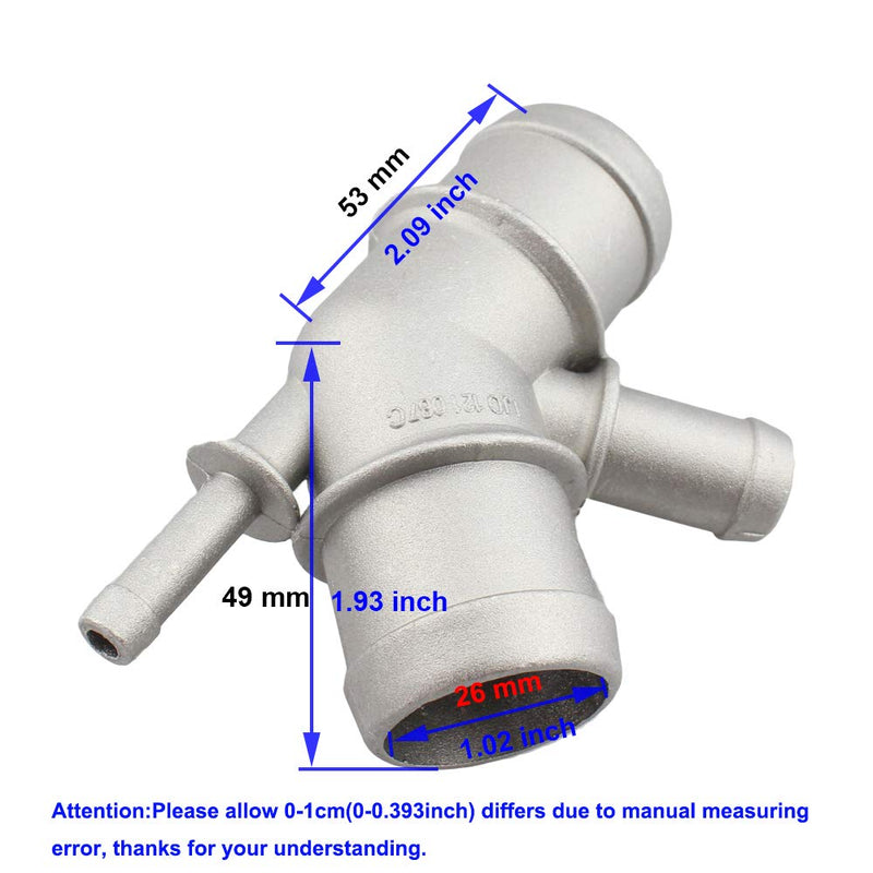 Aluminium Upper Radiator Cooling Coolant Water Distribution Pipe Hose Connector for Golf MK4 Jetta 1.8T 2.0L TDI for Audi TT 1J0121087C - LeoForward Australia