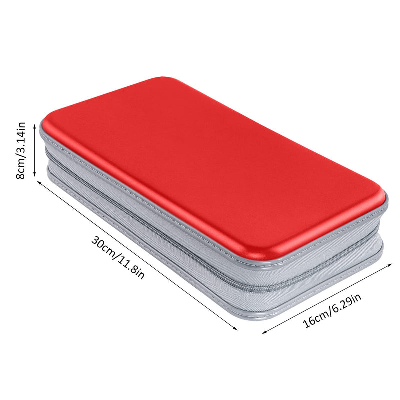  [AUSTRALIA] - Siveit CD Case Holder, 80 Capacity CD/DVD Case Holders Wallet Hard Plastic CD DVD Disc Cases Storage Binder for Car Home Office Travel (Red) Red