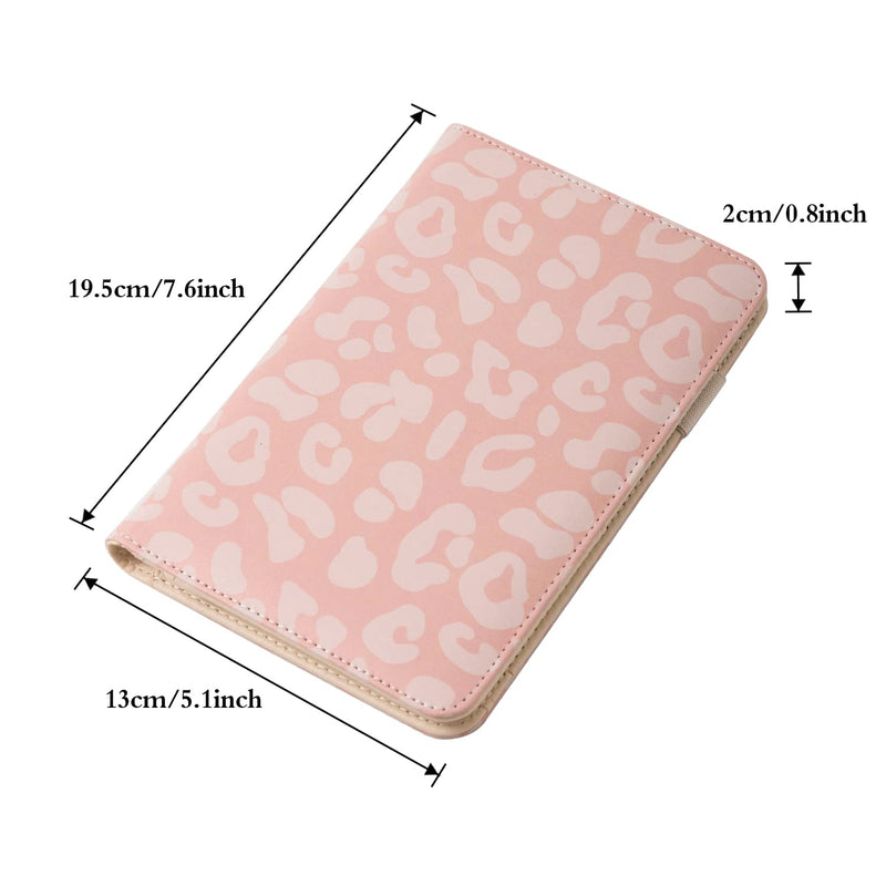  [AUSTRALIA] - Server Book, Waitress Book, Server Books for Waitress/Waiter with Zipper Pocket Waitress Book Organizer Checkbook Leopard Pattern 8x5 Inch Pink Leopard