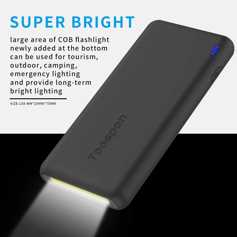 4 Ports Power Bank 30000mAh Super Bright Flashlight Portable Charger Quick Charge Phone Tablet Camera Bluetooth etc. - LeoForward Australia