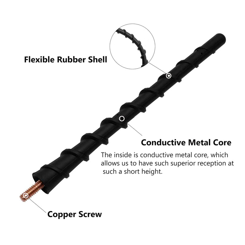  [AUSTRALIA] - Jamscar Short Antenna Compatible for Jeep Wrangler JK JL JKU JLU Rubicon Willys Sport Sahara Gladiator 2007-2023 | Truck Antenna Accessories Replacement | Upgrade Screw for Optimized Radio Reception