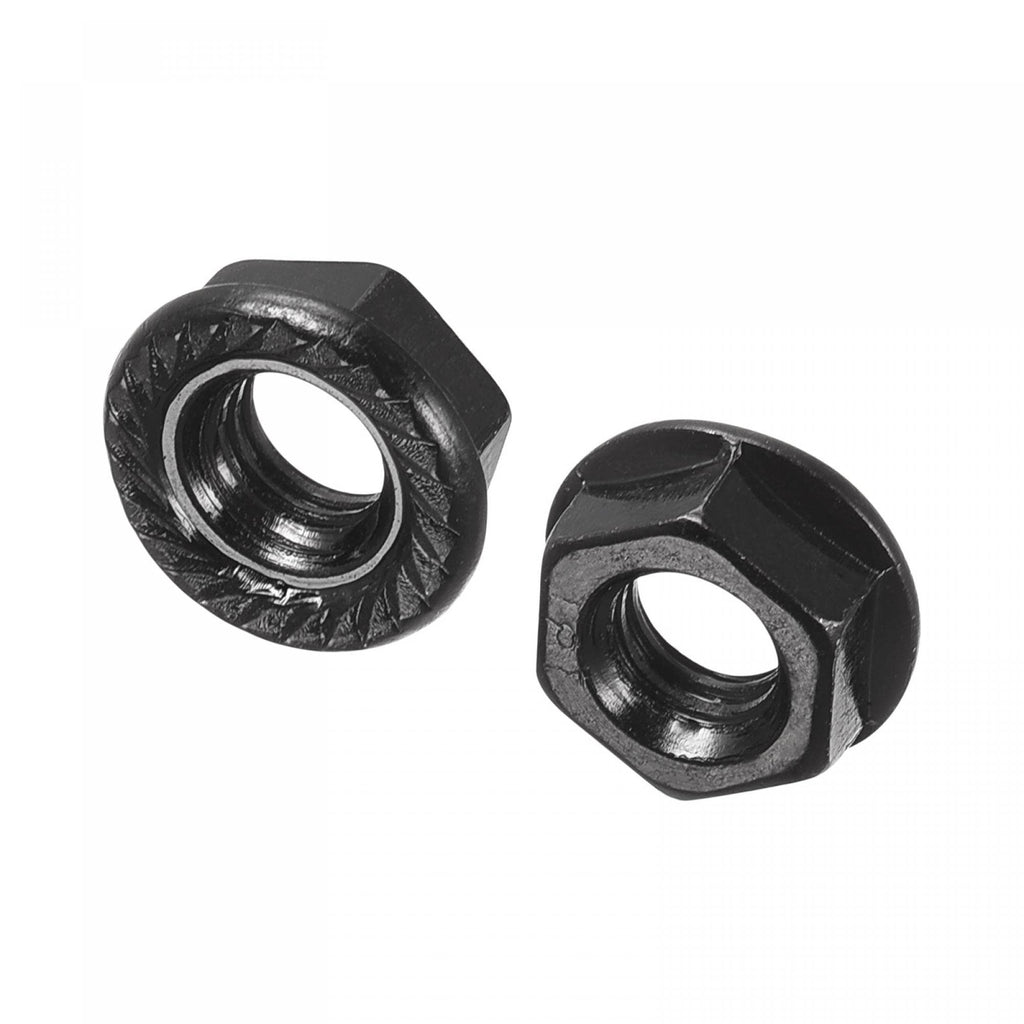  [AUSTRALIA] - uxcell M6 Serrated Flange Hex Lock Nuts, Carbon Steel Black Oxide Finished 20pcs