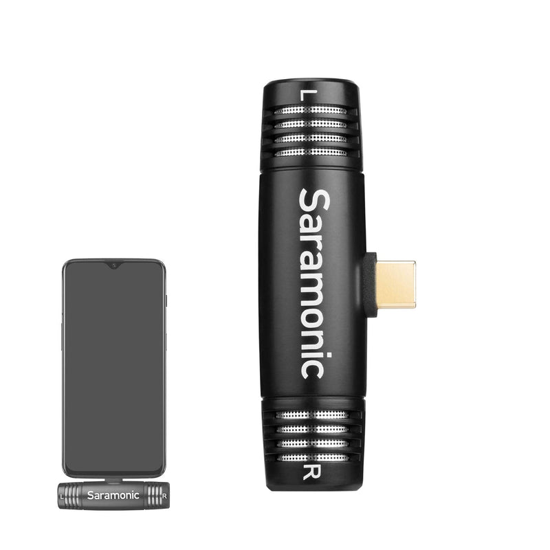  [AUSTRALIA] - USB-C Microphone, Saramonic SPMIC510UC Compact Stereo Condenser Microphone Plug & Play Type-C Mic Compatible with iPad Pro, Samsung Galaxy, LG, HTC Google, and Other USB-C Type Devices for Video