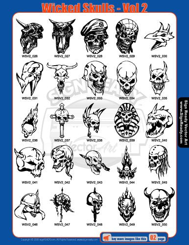  [AUSTRALIA] - Skulls Clipart-Vinyl Cutter Plotter Clip Art Images-Sign Design Vector Art Graphics CD-ROM (Volumes 1+2)