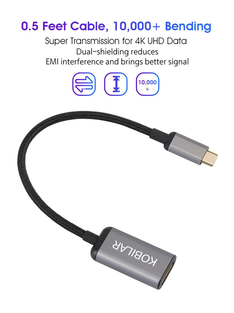  [AUSTRALIA] - Kobilar USB C to HDMI Adapter - High Resolution（4K@60Hz） USBC to HDMI Aluminum Shell HDMI to USB C Adapter with 30-Micron Gold Plug for Apple iPad MacBook Pro/Air,Thunderbolt 4/3，Galaxy/Monitor Grey