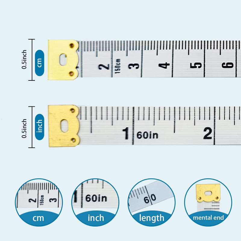  [AUSTRALIA] - 3PCS Retractable Body Measuring Tape Weight Loss Inch/cm, Soft Ruler and Automatic Measuring Tape for Body Cloth Men and Women