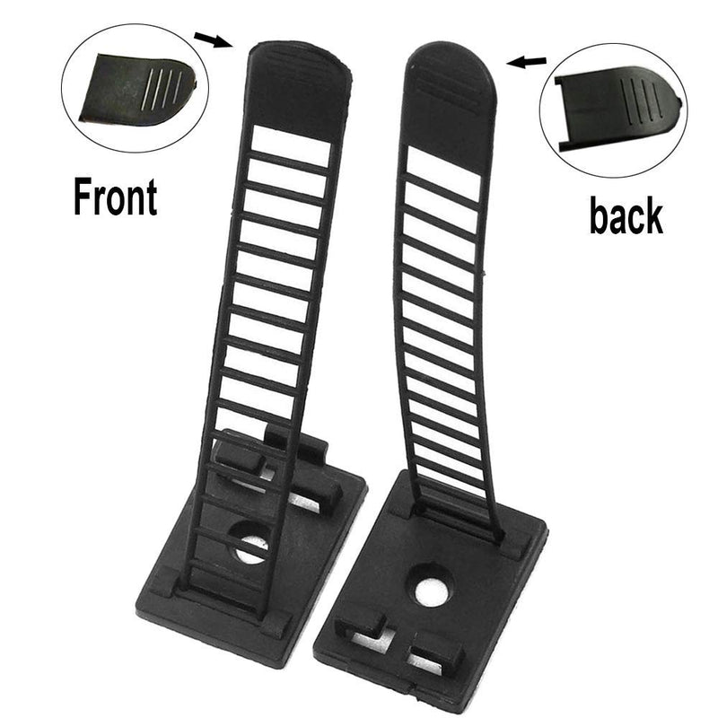  [AUSTRALIA] - Adjustable Self-Adhesive Nylon Cable Tie mounts Cable Straps with Optional Screw Cord Clamps for wire management(50pack) Style1-Black