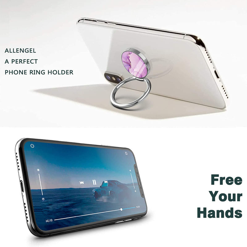  [AUSTRALIA] - XIWATSD Cell Phone Ring Holder Finger Stand, Marble Romantic Purple Kickstand,360° Rotation Metal Ring Grip for Magnetic Car Mount, Compatible with iPhone 12/11 Pro Max/SE 2020 and Other Smartphones Blue Butterfly