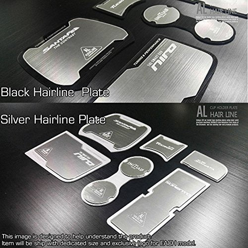  [AUSTRALIA] - LIGHTKOREA Aluminum Hairline Two Block Cup Holder Console Plate Accessories 3P for Kia KIA Optima K5 2011 2015 (Silver & Silver Plate) Silver & Silver Plate