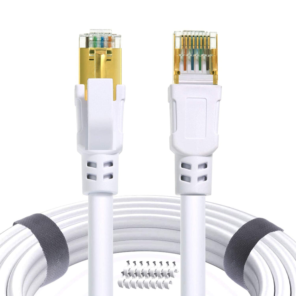  [AUSTRALIA] - 25FT Ethernet Cable Cat8 - High Speed Network Internet Gigabit LAN Cables 2000Mhz 40GB SFTP - RJ45 Patch Cord Compatible for Cat7/Cat6a/Cat5 - Best Ethernet Cable for Gaming,PS4, Modem,Smart Office CAT8 25FT