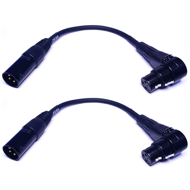  [AUSTRALIA] - CESS-041 Right-Angle Female XLR to Straight Male XLR Plug Cable, 2 Pack