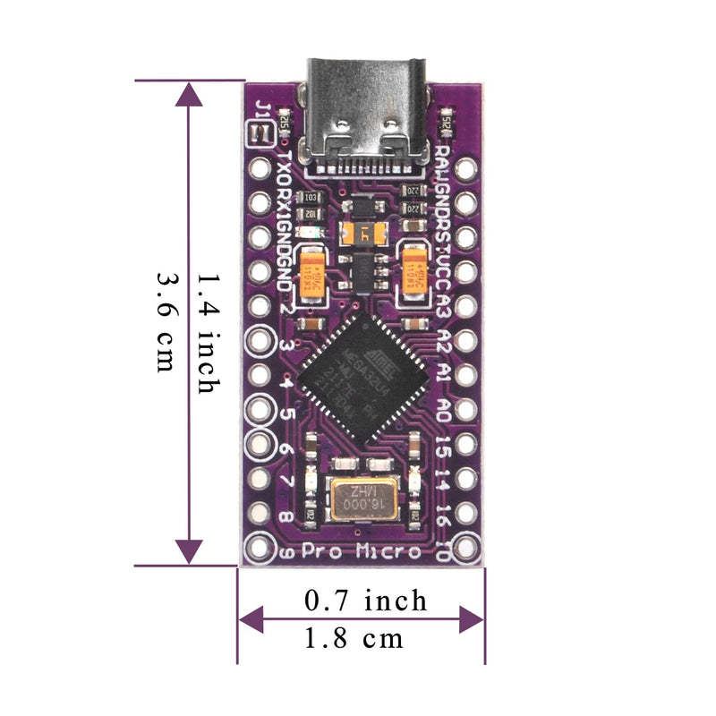  [AUSTRALIA] - OSOYOO Pro Micro Board Mega32U4 Leonardo 5V/16MHz Module Board Type C Port for Arduino