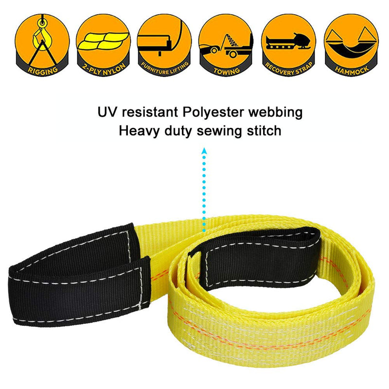  [AUSTRALIA] - Trekassy 2 Pack 6' x 2" Lift Sling Straps 10,000lbs Max Vertical Break Strength Capacity