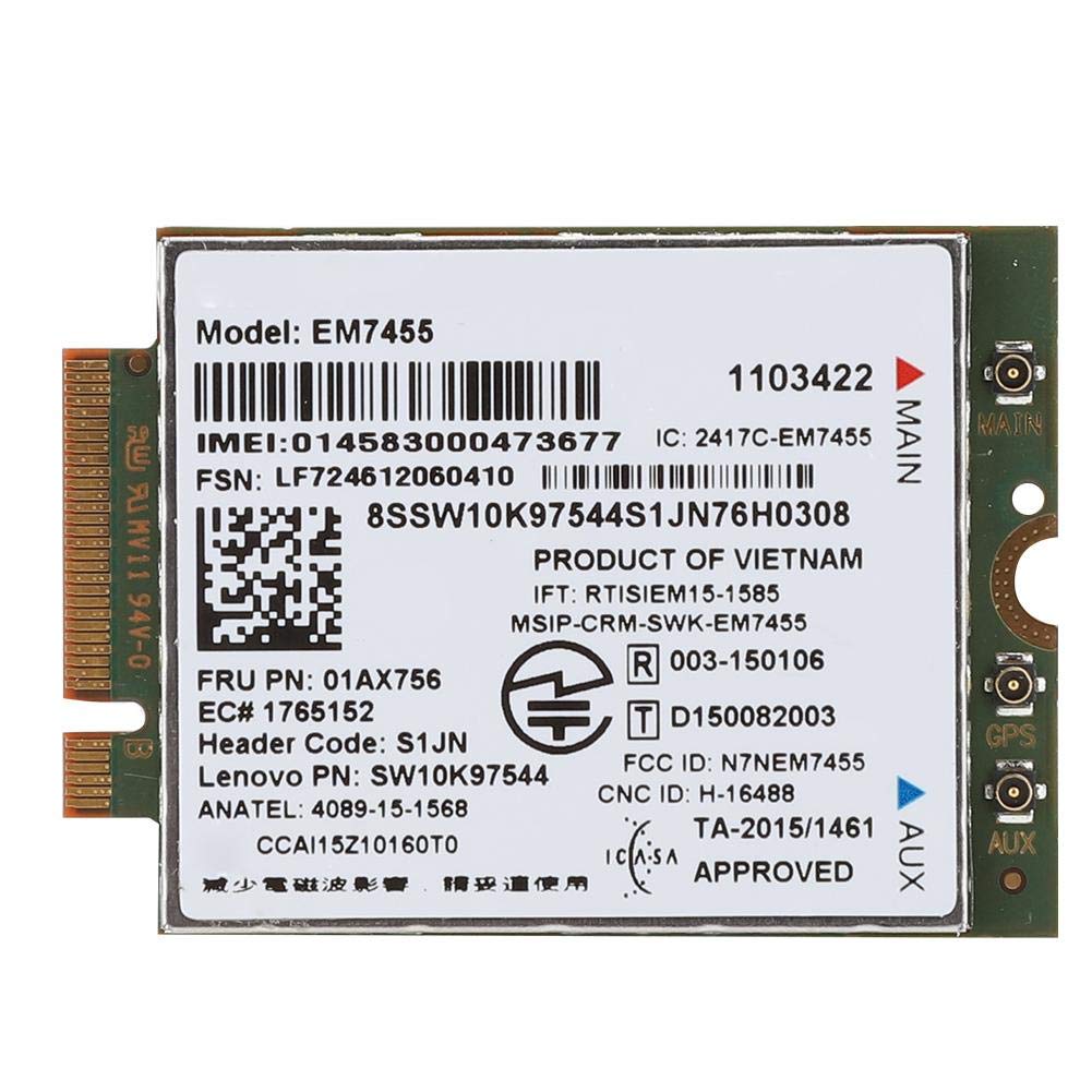  [AUSTRALIA] - 4G LTE Portable Module for ThinkPad, EM7455 UMTS HSDPA HSPA + LTE 4G Network Card, Integrated Qualcomm Chipset, NGFF/M.2 Interface, Network Module for T460, T460p, T460s T470 T470S T470P X260 X270