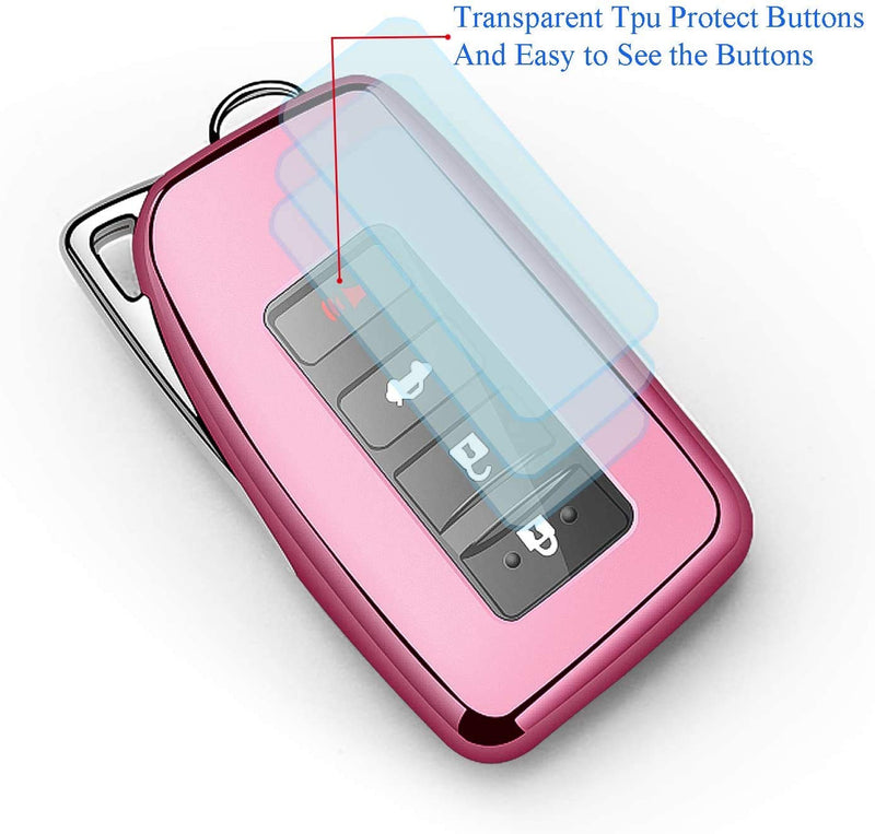 Autophone for Lexus Key Fob Cover with Logo Keychain Soft TPU 360 Degree Protection Key Shell Case Compatible with Lexus RX ES GS LS NX RS GX LX RC LC Smart Key-Pink Pink - LeoForward Australia