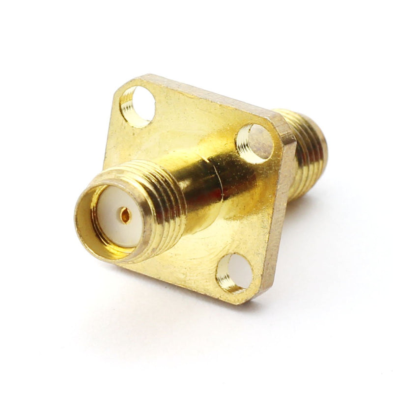  [AUSTRALIA] - Maxmoral 2PCS SMA Female to SMA Female Connector with 4-Hole Flange RF Coax Coaxial Adapter