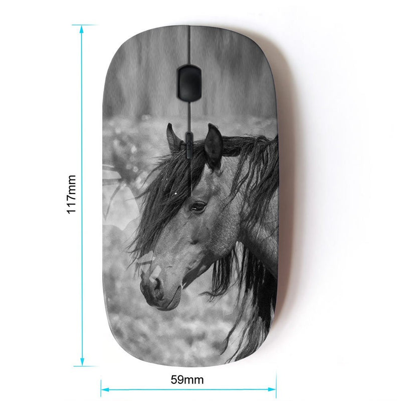 KawaiiMouse [ Optical 2.4G Wireless Mouse ] Pony Horse Mane Grey Black Animal - LeoForward Australia