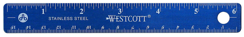  [AUSTRALIA] - Westcott Stainless Steel Office Ruler with Non Slip Cork Base, 6-Inch (10414) 6 Inches