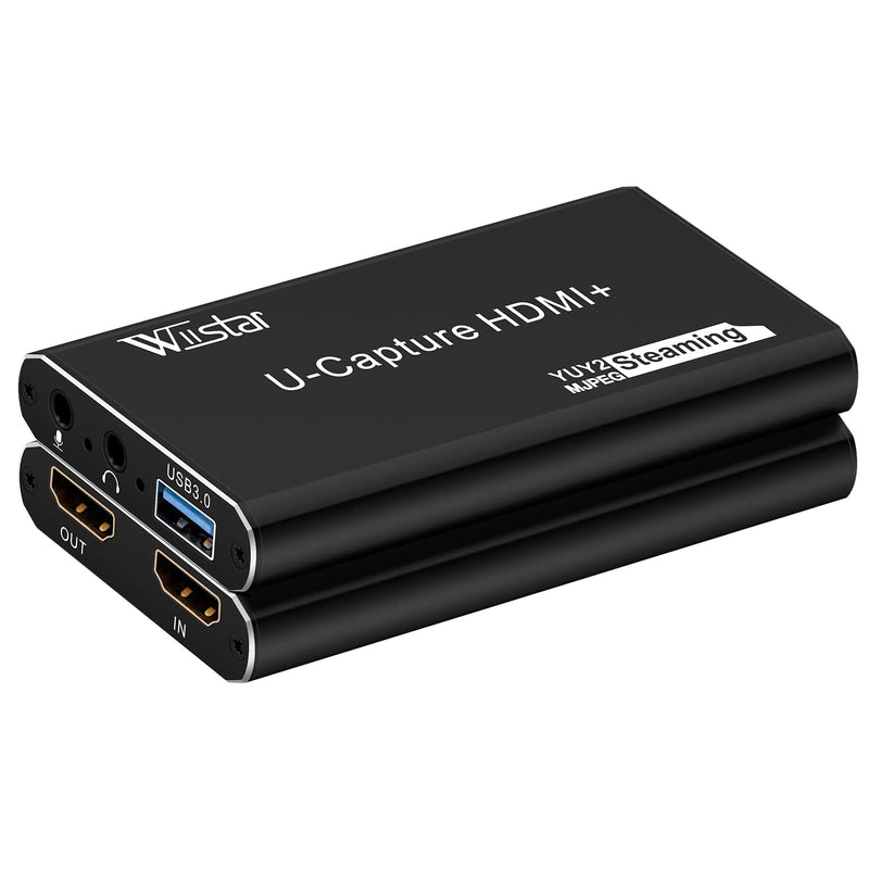  [AUSTRALIA] - Audio Video Capture Card USB3.0 HDMI Video Recording Card Device 1080P60fps with Microphone 4K HDMI Loop-Out for Windows Mac OS System for Game Recording, Live Streaming, Teaching, Video Conference