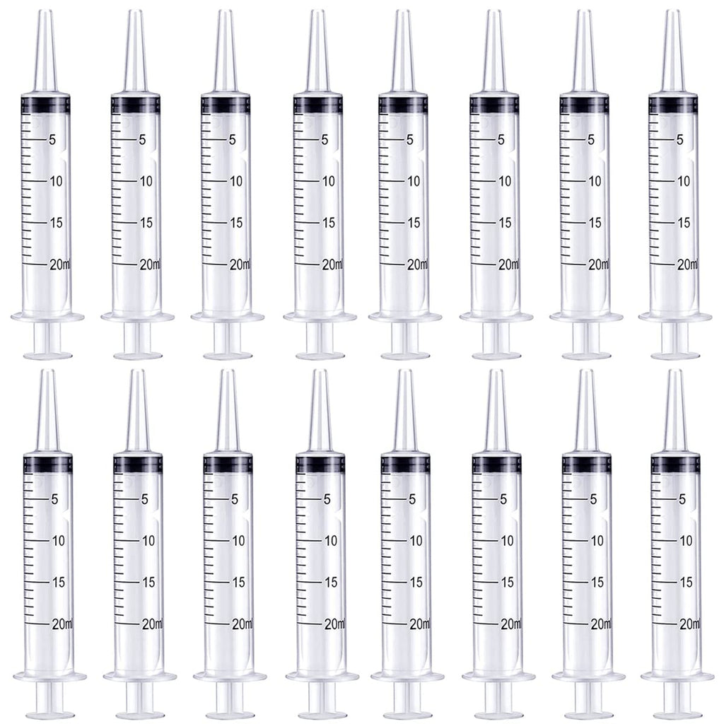  [AUSTRALIA] - 40 Pack 20ml/cc Syringes Individually Sealed Large Plastic Syringe with Measurement for Scientific Labs, Measuring, Refilling, Feeding Pets, Watering Plants, Oil or Glue Applicator (No Needle)