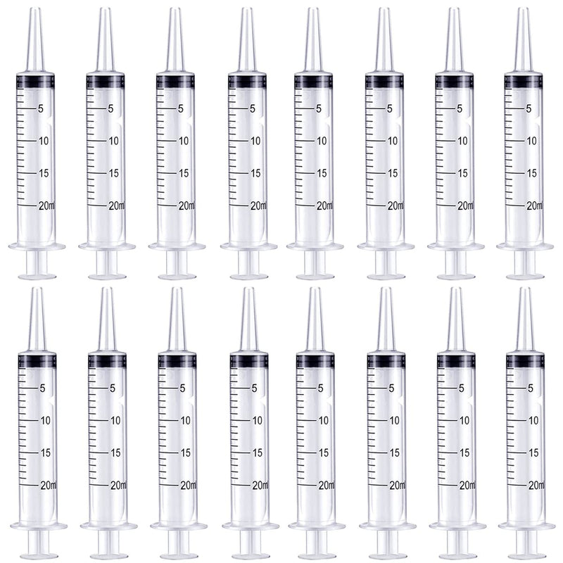  [AUSTRALIA] - 40 Pack 20ml/cc Syringes Individually Sealed Large Plastic Syringe with Measurement for Scientific Labs, Measuring, Refilling, Feeding Pets, Watering Plants, Oil or Glue Applicator (No Needle)