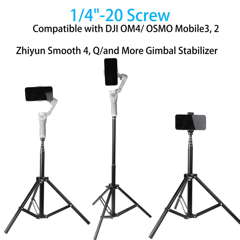  [AUSTRALIA] - PellKing 2in1 Tripod Extension Rod 59in Adjustable Selfie Stick with Phone Clip for DJI OM4 5/Osmo Mobile 3 2/Feiyu Zhiyun and More Hand Held Gimbal Stabilizer Accessories