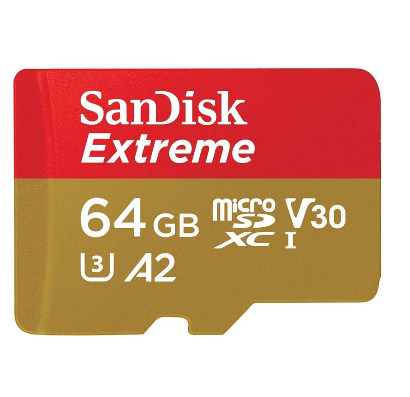  [AUSTRALIA] - SanDisk Extreme (UHS-1 U3 / V30) A2 64GB MicroSD (2 Pack) Memory Card for GoPro Hero 10 Black Action Cam Hero10 SDXC (SDSQXA2-064G-GN6MN) Bundle with (1) Everything But Stromboli Micro SD Card Reader