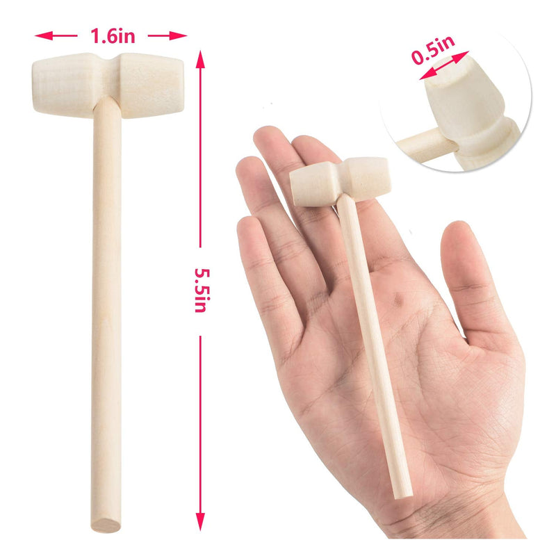  [AUSTRALIA] - 28PCS Wooden Hammer for Chocolate, Wood Hammers Crab Lobster Mallets, Solid Natural Hardwood Hammer for Breakable Chocolate Heart, Cracking Seafood Tool, Craft Toys for Kids