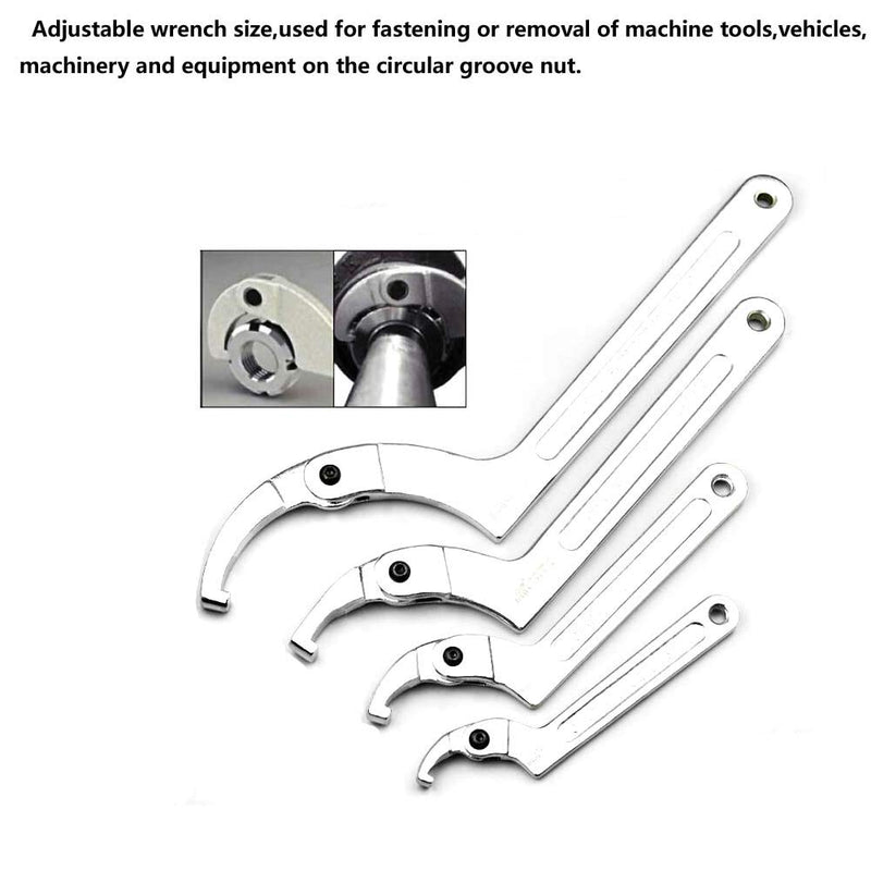  [AUSTRALIA] - Vmotor Chrome Vanadium C Spanner Tool Adjustable Hook Wrench - 4 1/2"-6 11/16"(115-170mm) 115-170