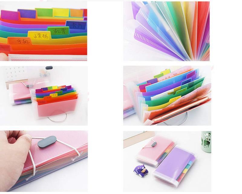  [AUSTRALIA] - 2-Pack Portable 13 Pockets Rainbow A6 Mini Expanding Receipt Folder,Accordion File Organizer Wellet for Monthly Bills,Cards,Check Coupons,Vouchers, Busines, Receipt Tax Item or Changes 2 Pack A6 Rainbow Folder