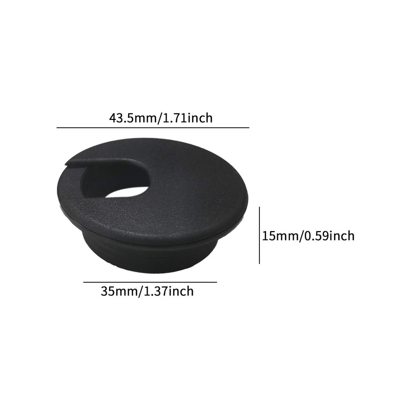  [AUSTRALIA] - Ambrane Extended Neck Washer Grommets,2 Pcs Table Grommet,1-3/8 Inch Mounting Cord Grommet,Use for Organize The Wires from Computer Desks,PC Peripheral,Office Equipment,Black