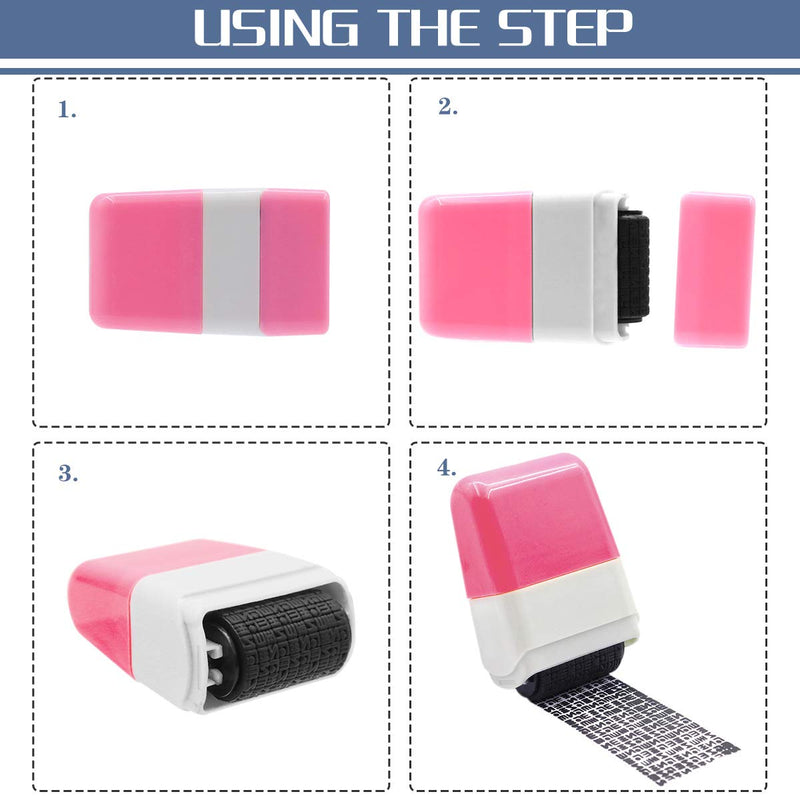 [AUSTRALIA] - Identity Protection Roller Stamps,Identity Theft Protection Stamp for ID Blockout - Privacy Confidential and Address Blocker(Pink and Blue-2 Pcs) Pink and Blue
