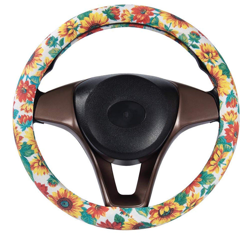 Mayco Bell Women's Cute New Flower Steering Wheel Cover (Sunflower) Sunflower - LeoForward Australia