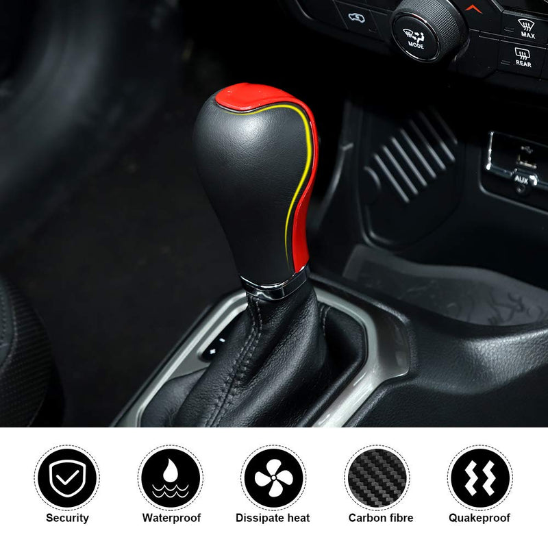  [AUSTRALIA] - UN for Jeep Renegade Accessories Gear Shifter Head Knob Trim for 2016-2020 Jeep Renegade, ABS Red 1 PC