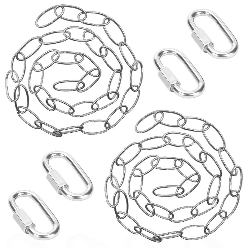  [AUSTRALIA] - 2 Pcs Chain Extension,Sonku 39 Inch Long Coated Iron Decorator Chain with 4 Pcs Connection Locks for Hanging Plants,Basket,Bird Feeder-Silver Silver
