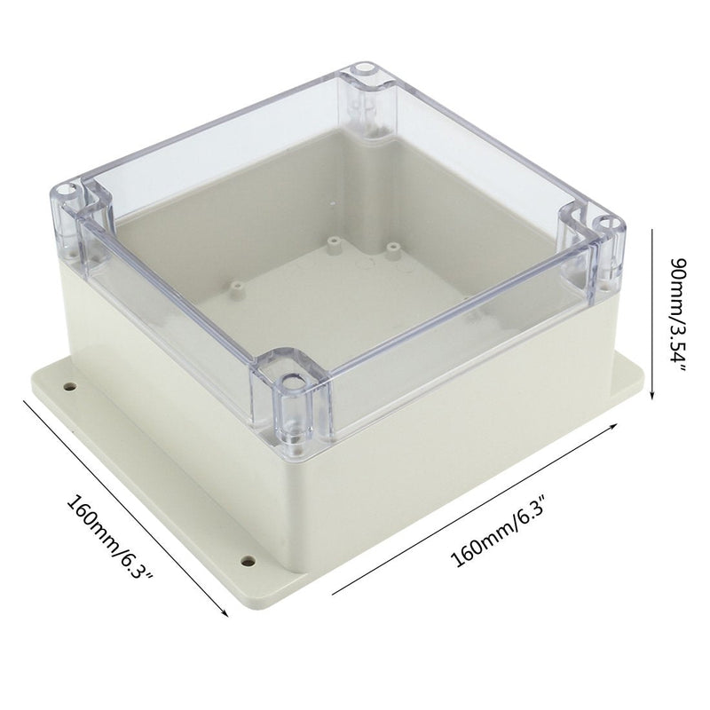  [AUSTRALIA] - Awclub Waterproof Dustproof ABS Plastic Junction Box Universal Electric Project Enclosure with PC Clear Transparent Cover 6.3"x6.3"x3.54"(160mmx160mmx90mm) 6.3"x6.3"x3.54"