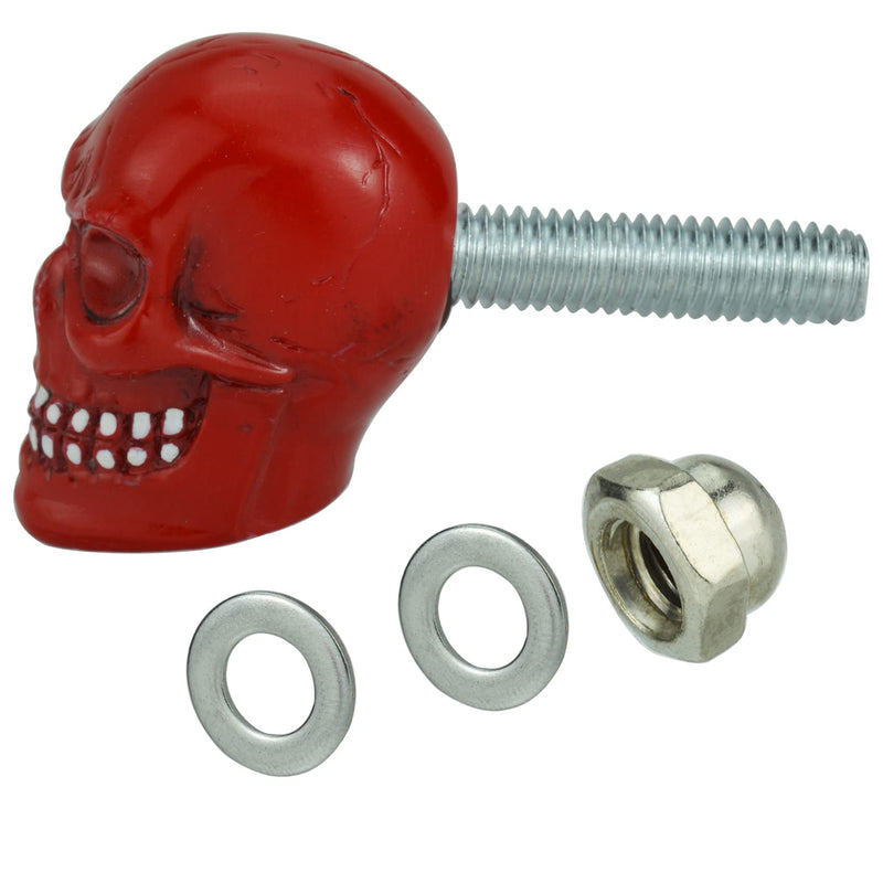  [AUSTRALIA] - Abfer Skull Drawer Knob Cabinet Knobs Unique Shape Handle knob for Drawer Dresser Wardrobe Cupboard Closet Furniture Etc. (Red) Red