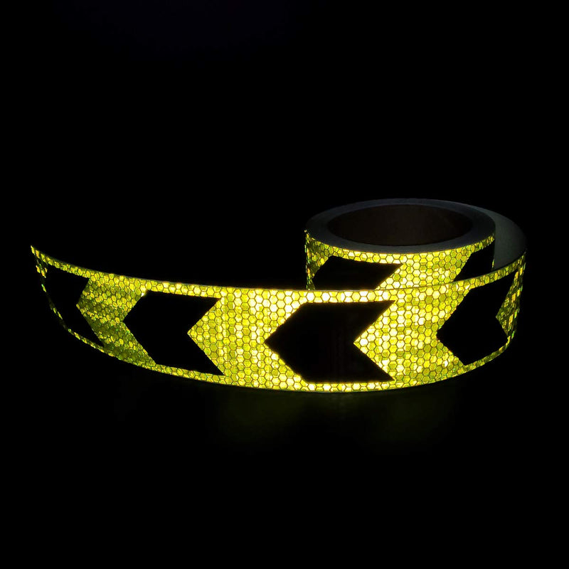  [AUSTRALIA] - Reflective Tape Outdoor Waterproof, Conspicuity Tape, Visibility Hazard Caution Adhesive Tape Safety Signs 2 inch by 30 Feet, Safety Warning Tape Fluorescent Yellow Black Indoor/Outdoor Yellow/Black 2"x30ft