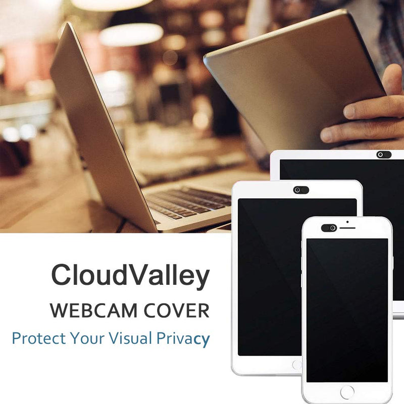  [AUSTRALIA] - Camera Cover Slide,CloudValley 0.026 Inch Metal Webcam Cover for MacBook Pro, MacBook Air, Laptop, Mac, PC, iPad, iPhone, Ultra-Thin Privacy Covers [Black - 5 Pack] Thin Black 5