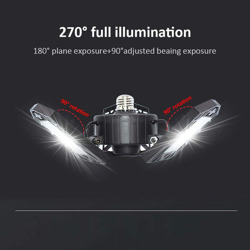  [AUSTRALIA] - LED Garage Light - 6000 Lumen 6500K Daylight 60W, Three Leaf Led Garage Ceiling Lights 60W 1-Pack